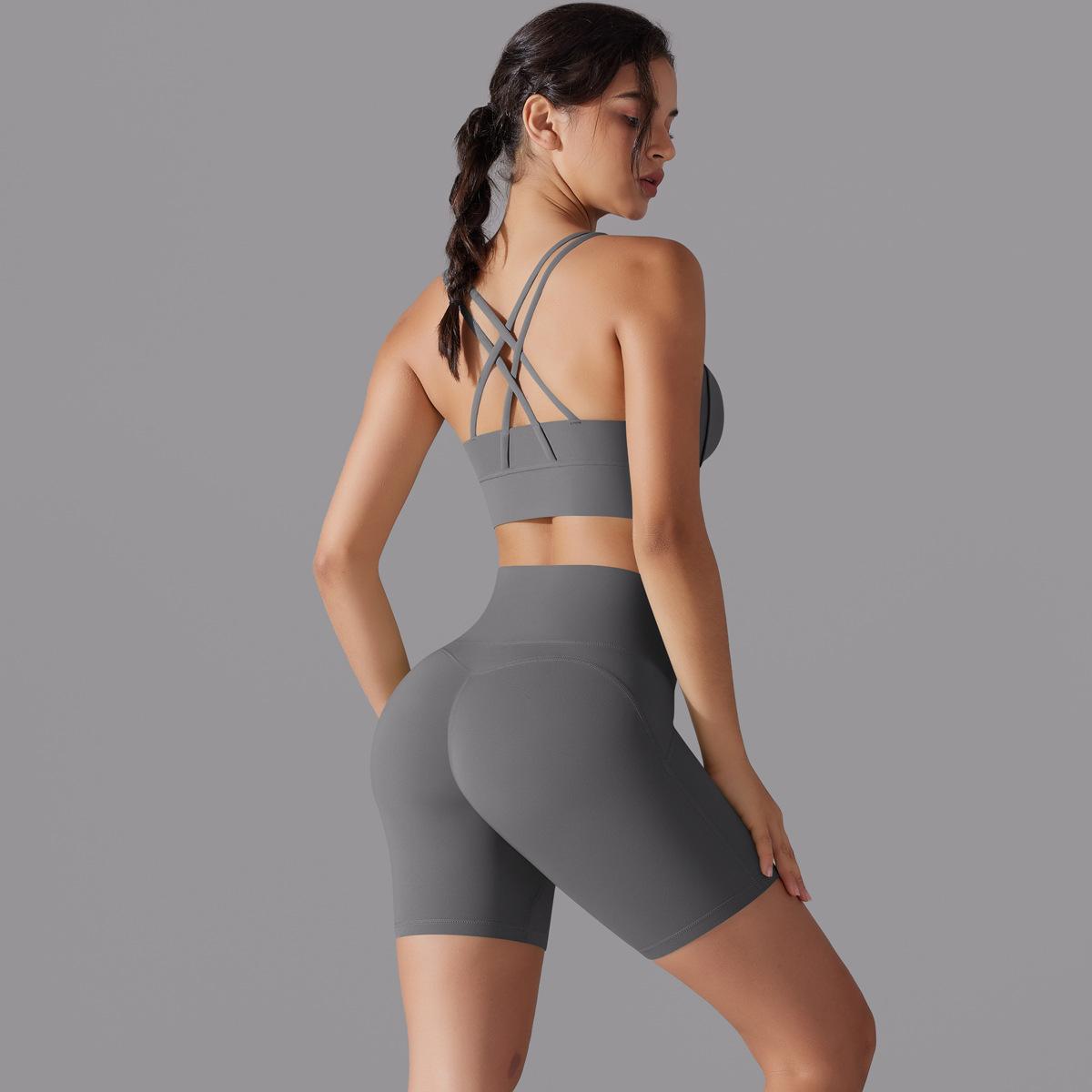  Spaghetti Straps Backless Hip-Lifting Sportswear Set 7001
