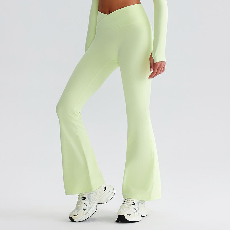 Crossed Waists Yoga Pants Breathable Flared Leggings SKL-LQ8007