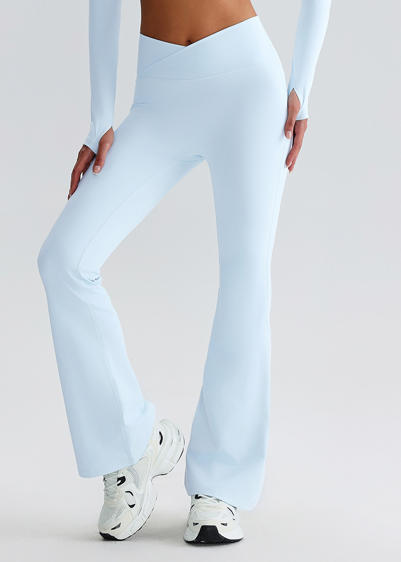 Crossed Waists Yoga Pants Breathable Flared Leggings SKL-LQ8007