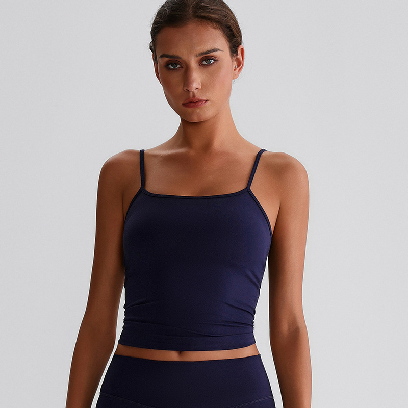 Beautiful Back Strappy Vest With Breast Pads  Yoga Bra SKL-LQ8032