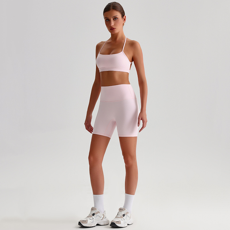 Fitness Sports Leggings And Crossed Beautiful Bra With Pads Set SKL-LQ0139