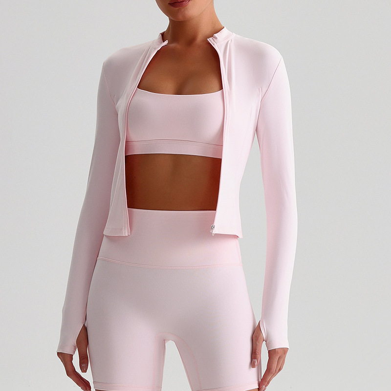 Zipper Outdoor Running  Sports Yoga Jacket Long-sleeved Coat SKL-LQ2156