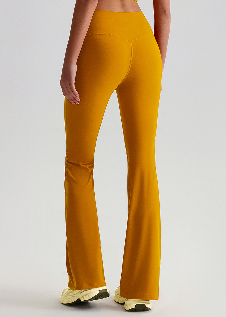 Wide-leg Flared Leggings Tight Nude Hip-lifting Yoga Pants SKL-LQ2189
