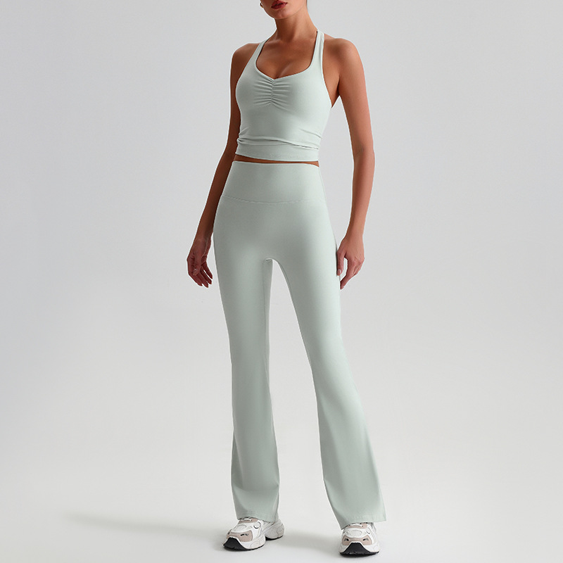  High-waisted Tight-fitting Nude Wide-leg Leggings And Beautiful Back Yoga Wear SKL-LQ8958