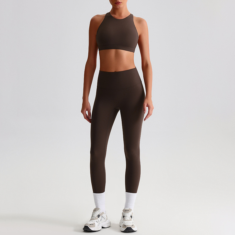 Crossed Beautiful Back Bra Running And Fitness Suit Leggings Set SKL-LQ8698
