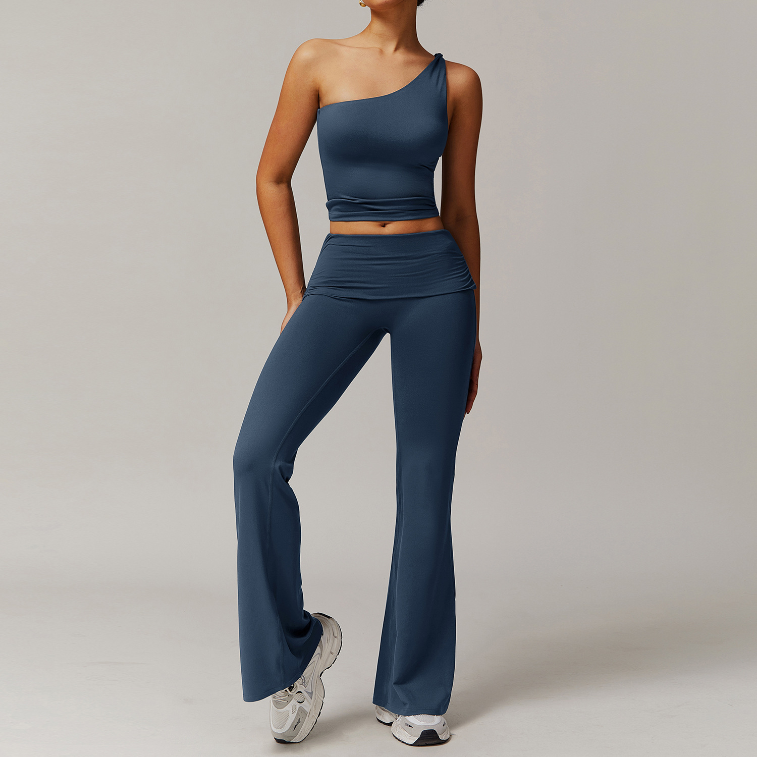 One-shoulder Vest Yoga Set 9152