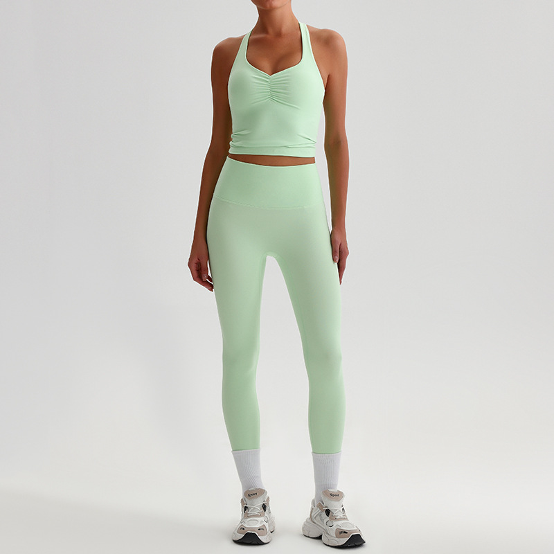  Sports Wide - Leg Pants Outdoor Running Fitness Two - Piece Set SKL-LQ8658