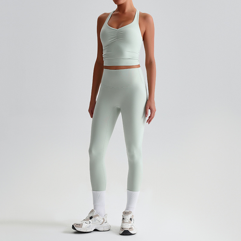  Sports Wide - Leg Pants Outdoor Running Fitness Two - Piece Set SKL-LQ8658