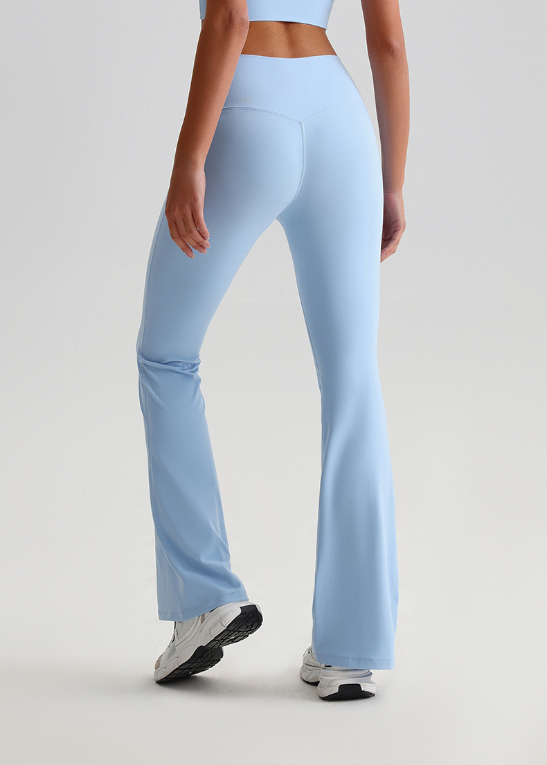 Wide-leg Flared Leggings Tight Nude Hip-lifting Yoga Pants SKL-LQ2189