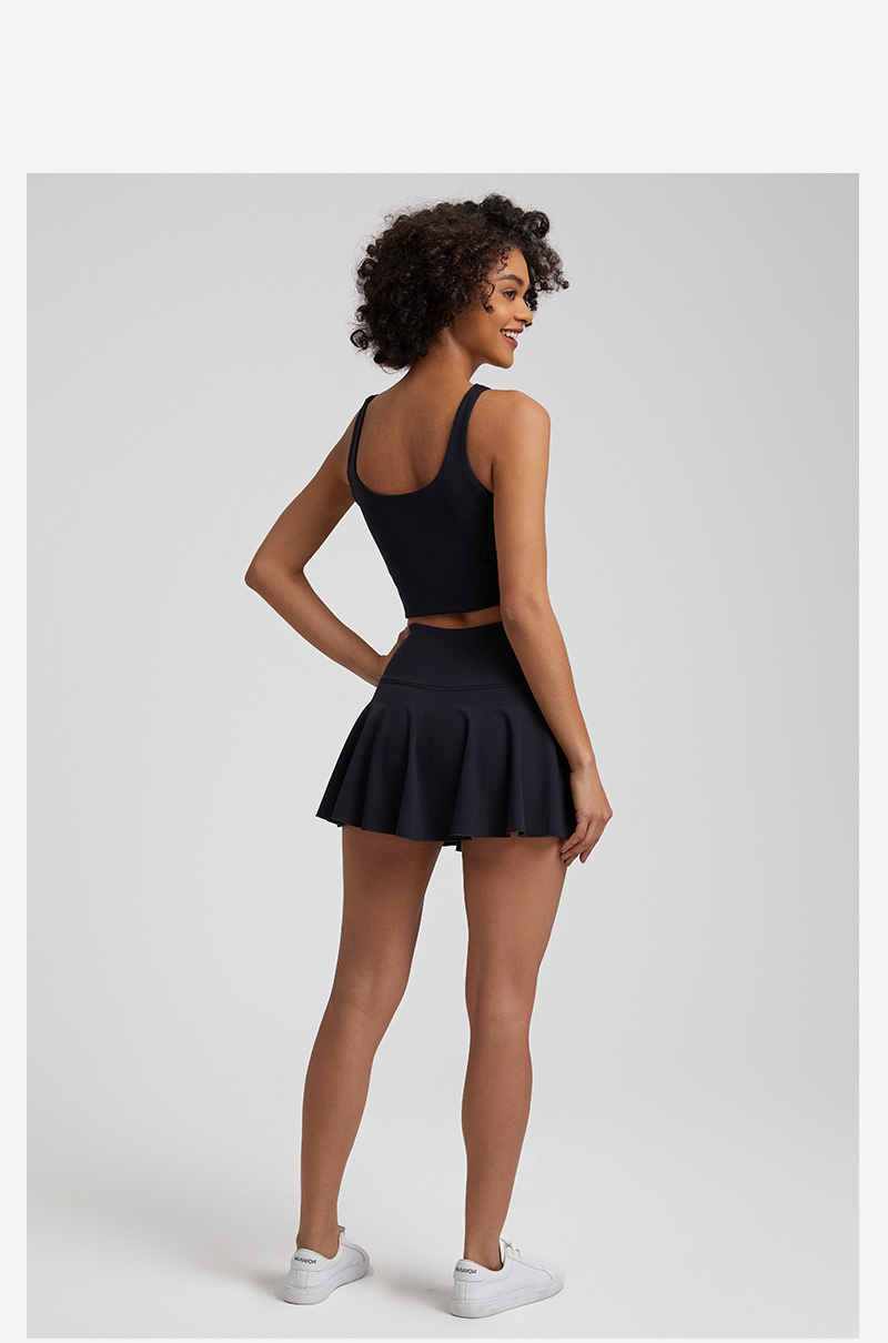 Anti-light Yoga Short skirt Sports Shorts Women's Fitness Tennis Skirt SKL-LQ4077