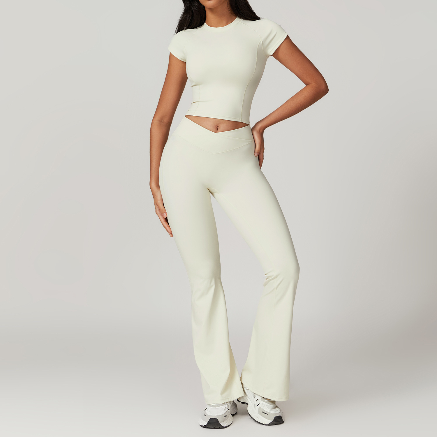 Tight and Quick Dry Flared-Leg Yoga Set 8799