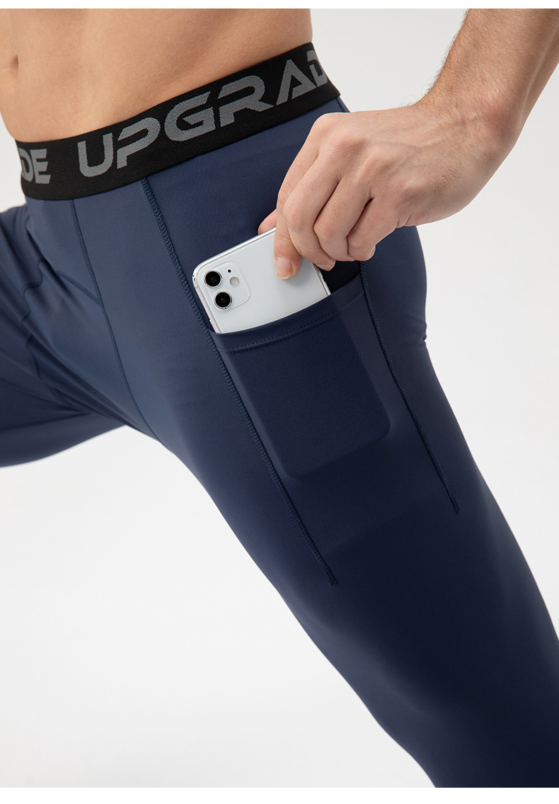 Men's High Elastic Quick Dry Fitness Pants with Pockets 21337