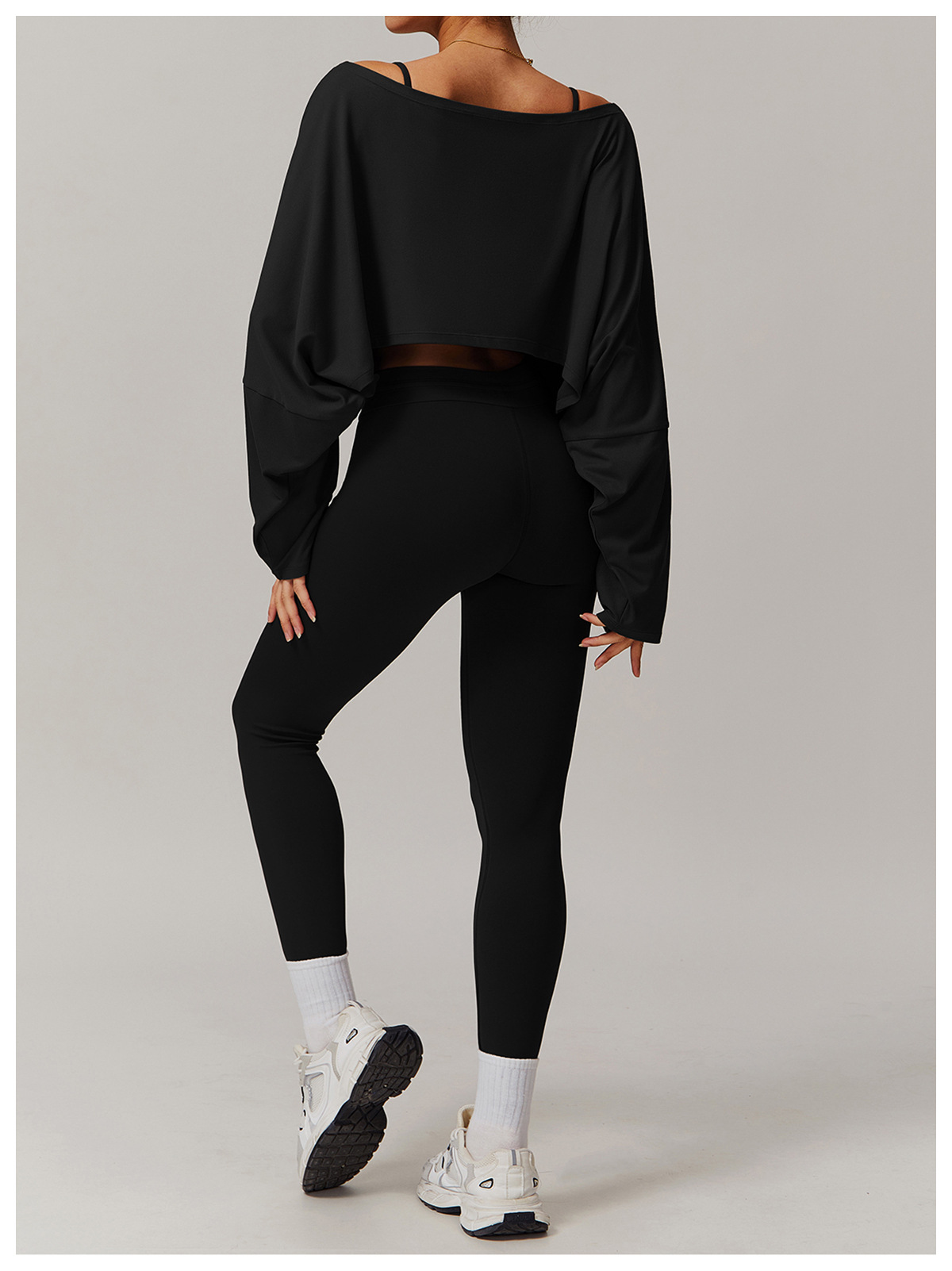 Off the shoulder Long-sleeve Yoga Set 5034