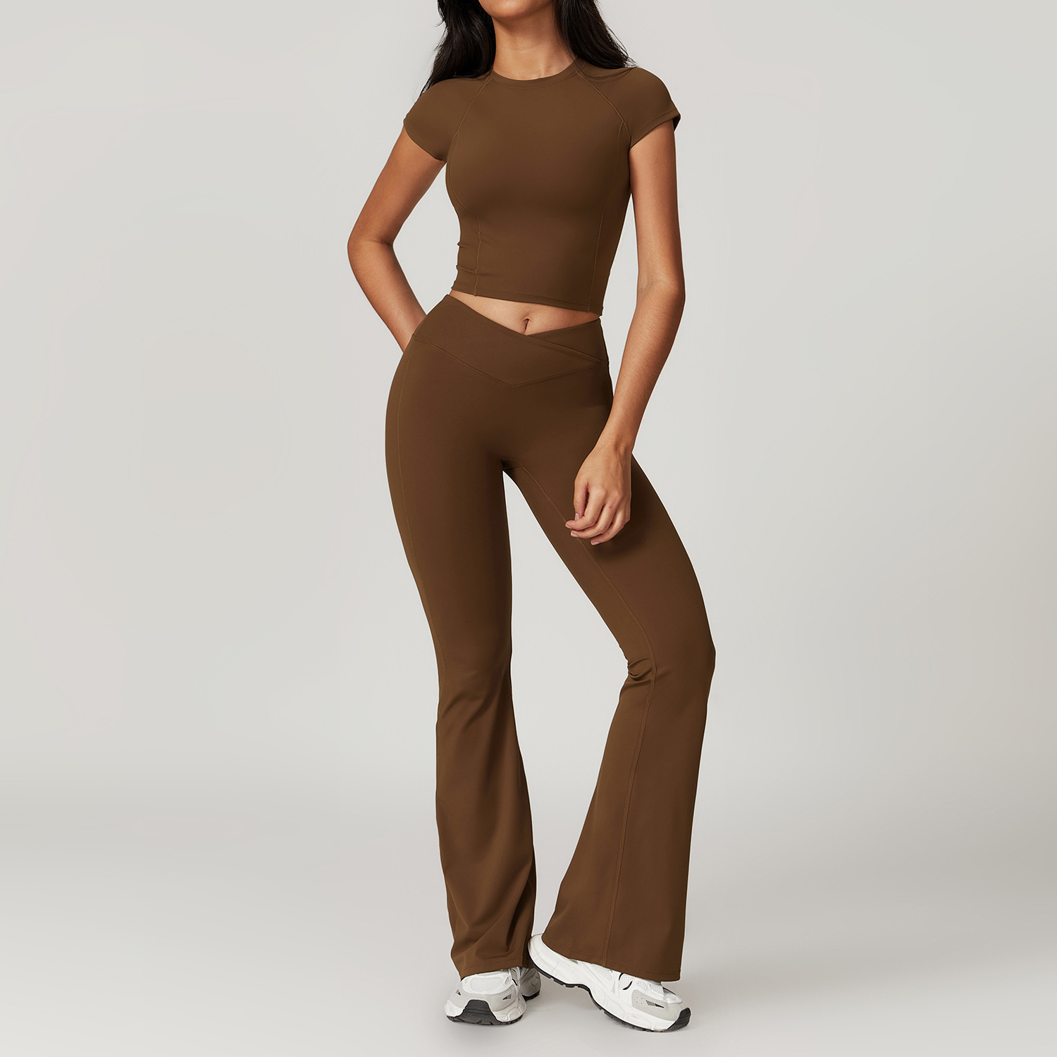 Tight and Quick Dry Flared-Leg Yoga Set 8799