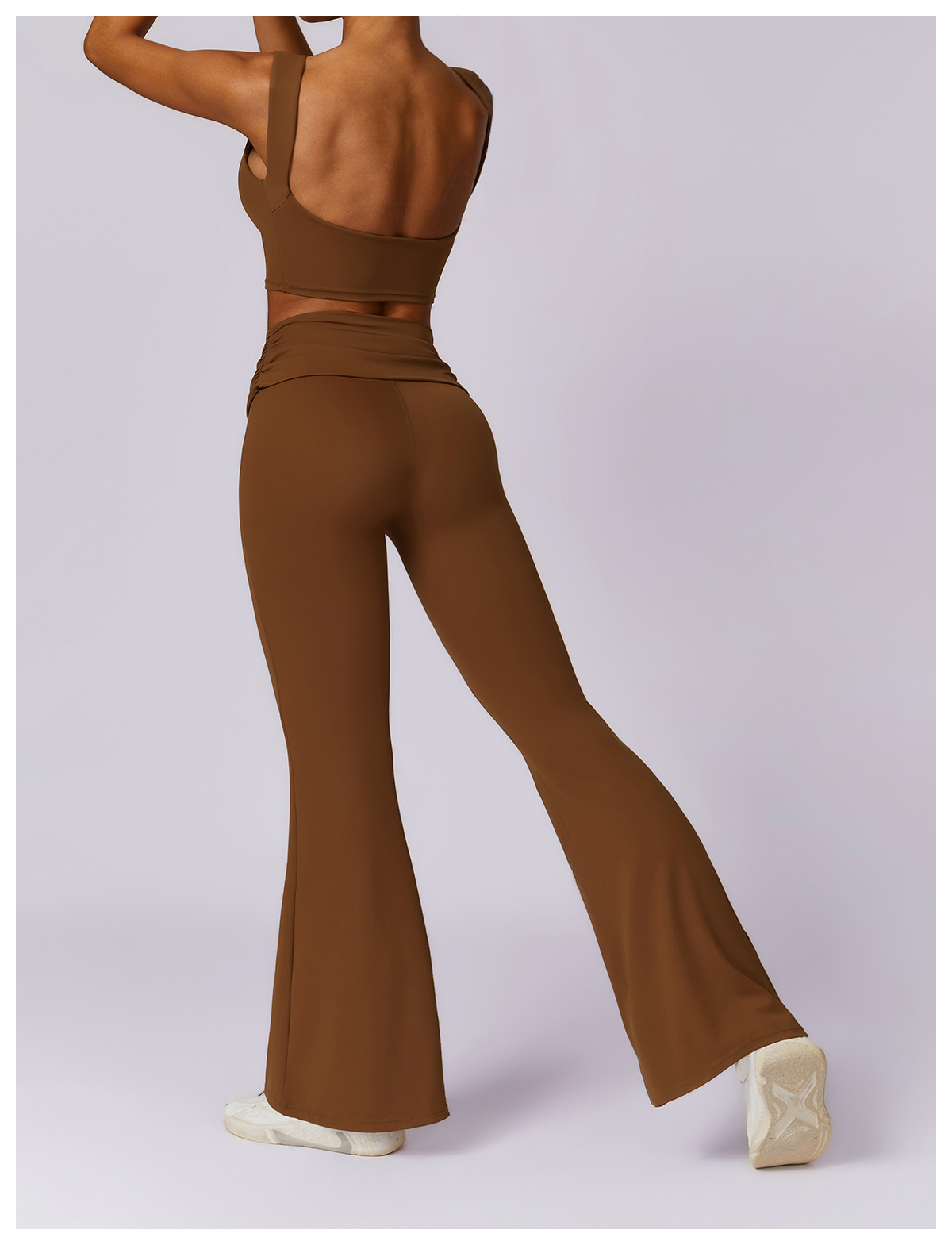 Soft Fabirc Pleated Foldable Flare Yoga Leggings 8516