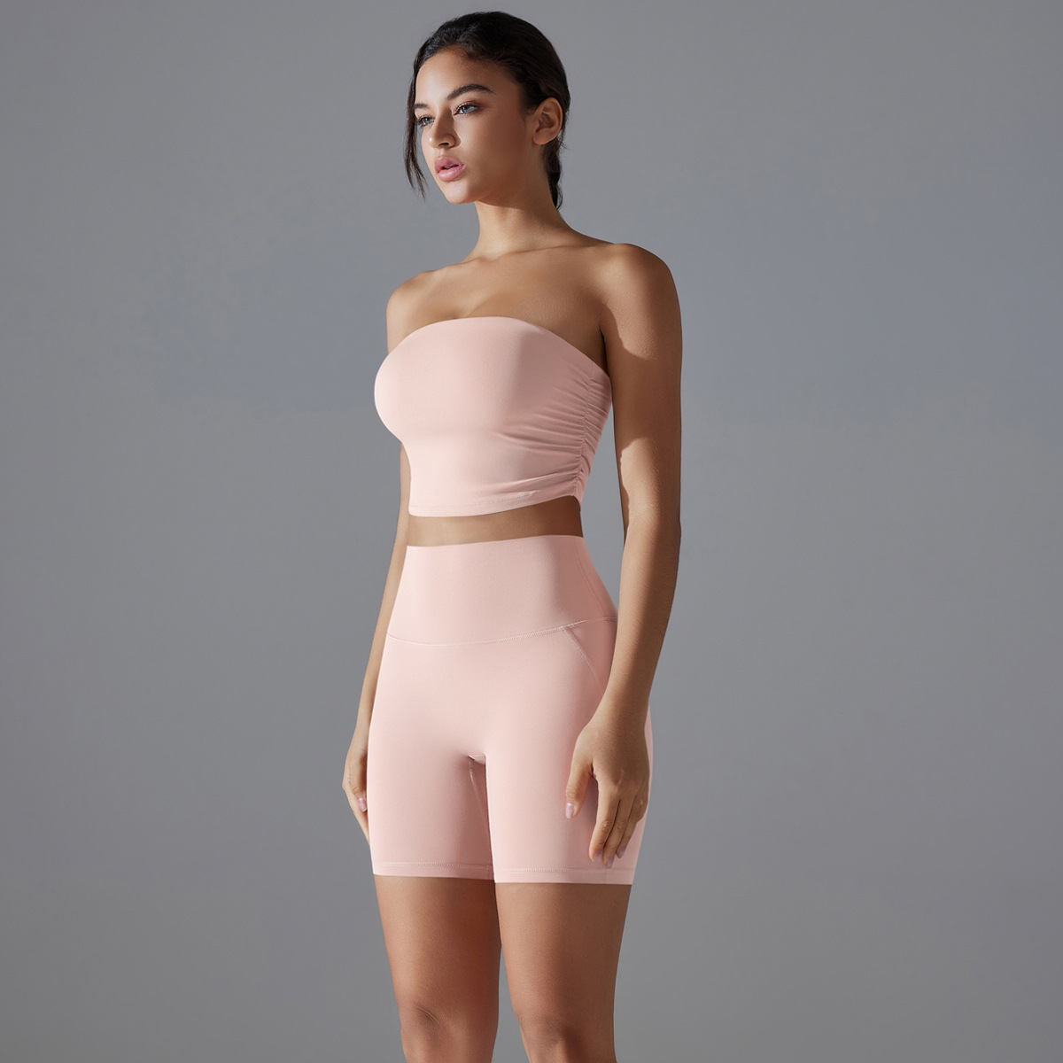  One-Piece Bandeau Sports Backless Set 7064