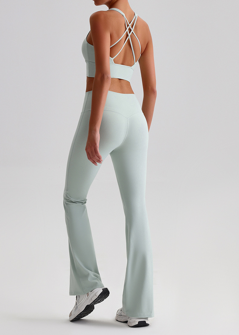  Fitness Wide-Leg Pants Outdoor Running Sports War Set For Women SKL-LQ8997