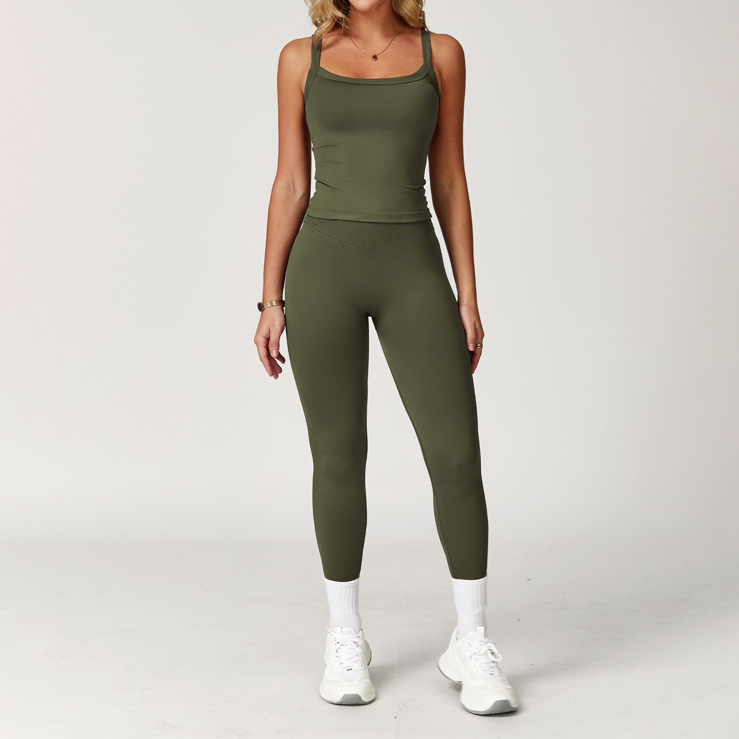 Yoga Clothing Set Vest  Shorts and Long Pants Combo for Workout 5036