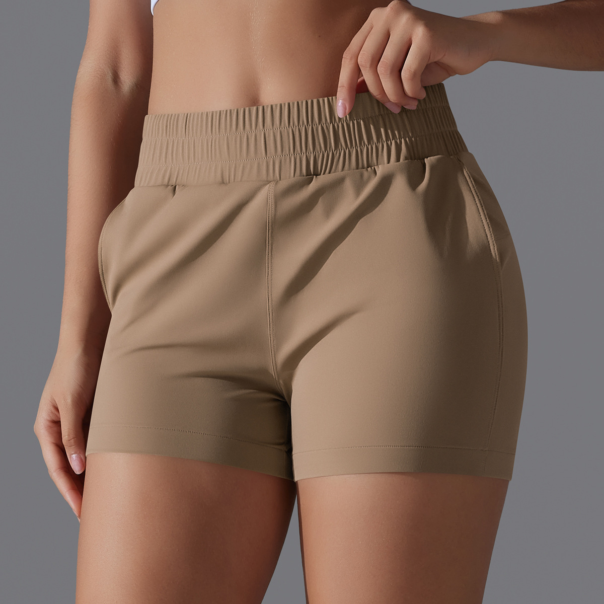 Tight Abdominal-holding Hip-lifting Pocket Yoga Shorts 7045