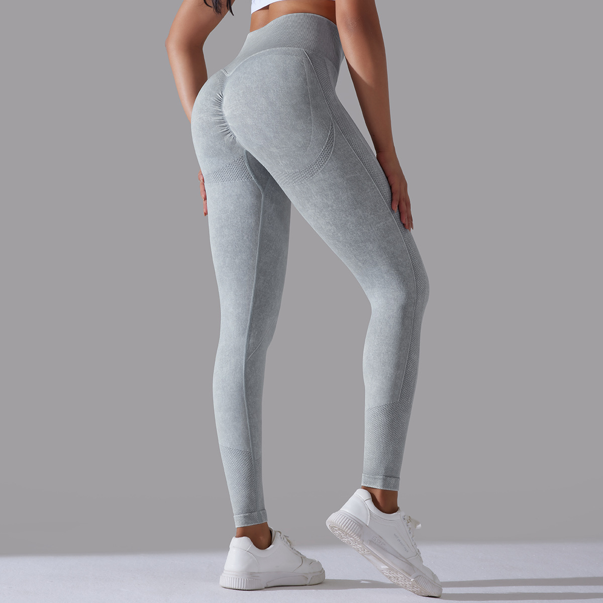 High-waisted Hip-lifting Washed Quick-dry Breathable Yoga Pants 6635
