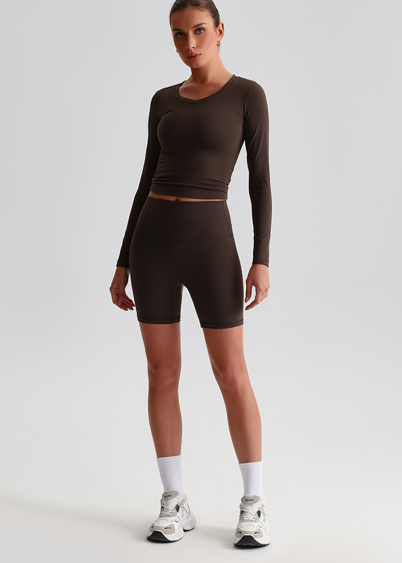 Sports Long - Sleeve Tight Fitted Outerwear Yoga Sweatpants Set SKL-LQ0130