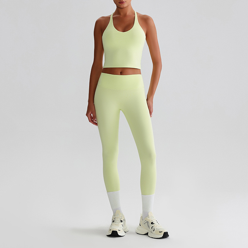 Women's Plus-size Tight Sports Leggings And Bra With Padded Outdoor Running And Fitness Wear Two-piece set SKL-LQ0128