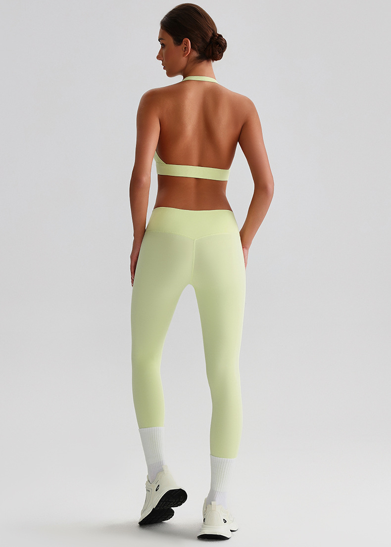 Solid-color Bras Breathable Tight Yoga Suit Set SKL-LQ0120