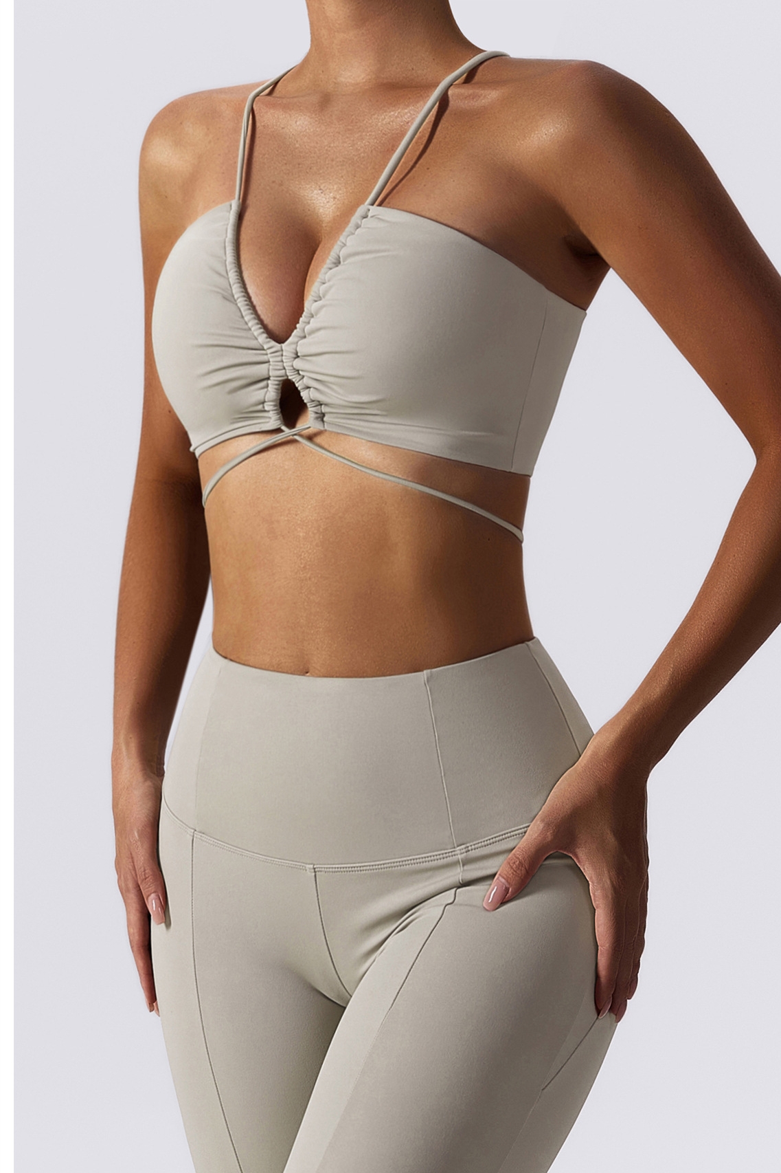  Sexy Deep V Top Hot Girl's Thin Belt Beautiful Back Yoga Bra SKL-FNK202345