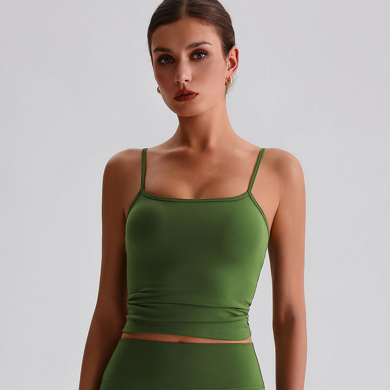 Beautiful Back Strappy Vest With Breast Pads  Yoga Bra SKL-LQ8032