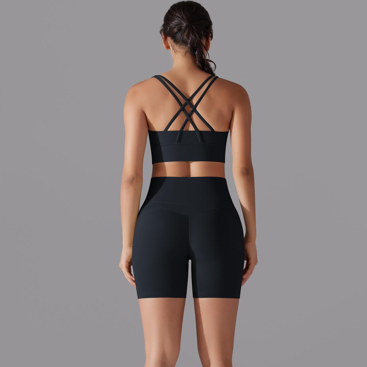  Spaghetti Straps Backless Hip-Lifting Sportswear Set 7001