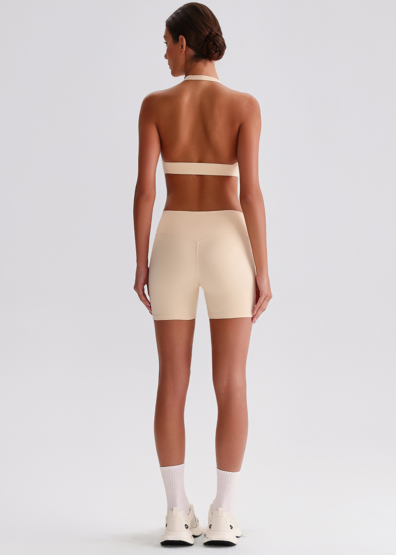 Halter Bra Vest Peach-shaped Buttocks Yoga Wear Shorts Set SKL-LQ0320