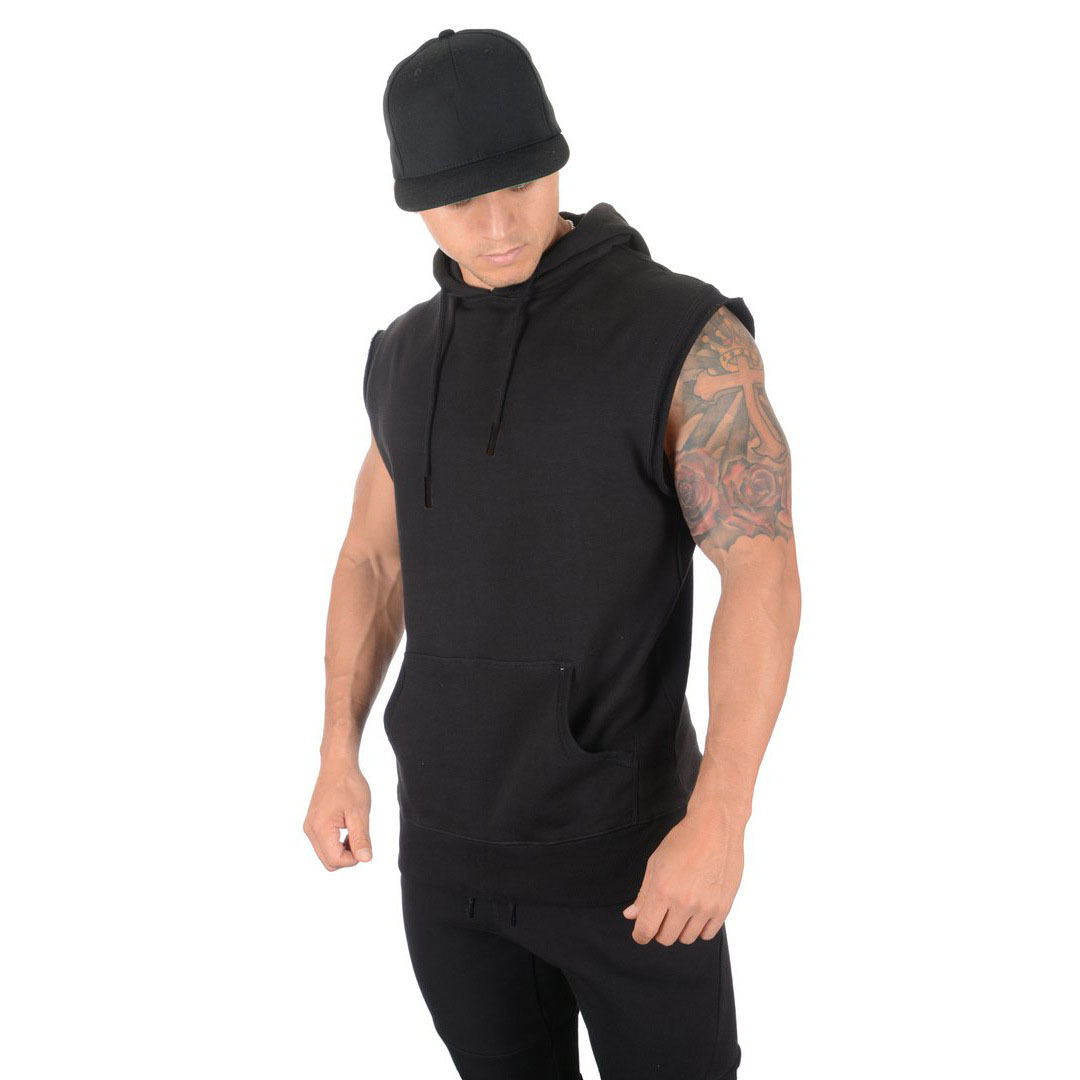 Men's Thin Hooded Fringed Tank Top MJ015
