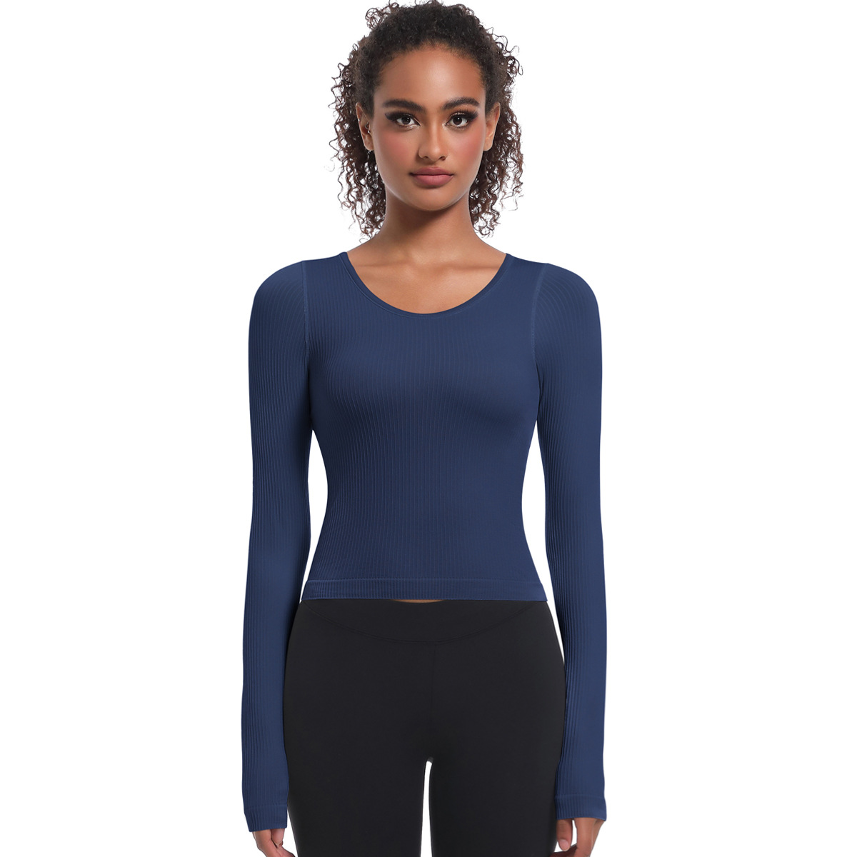  Tight-Fit Long-Sleeve Sports Fitness Top 6670