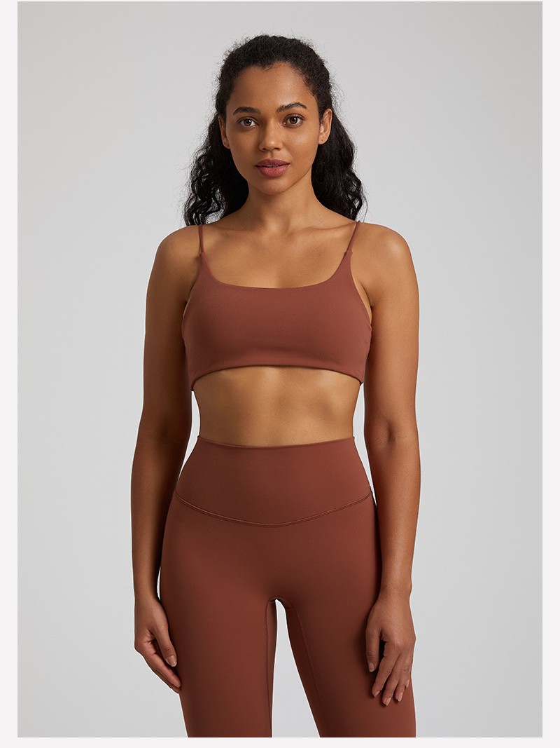 Candy-colored Nude Fitness Cross Back Bra SKL-LQ4059