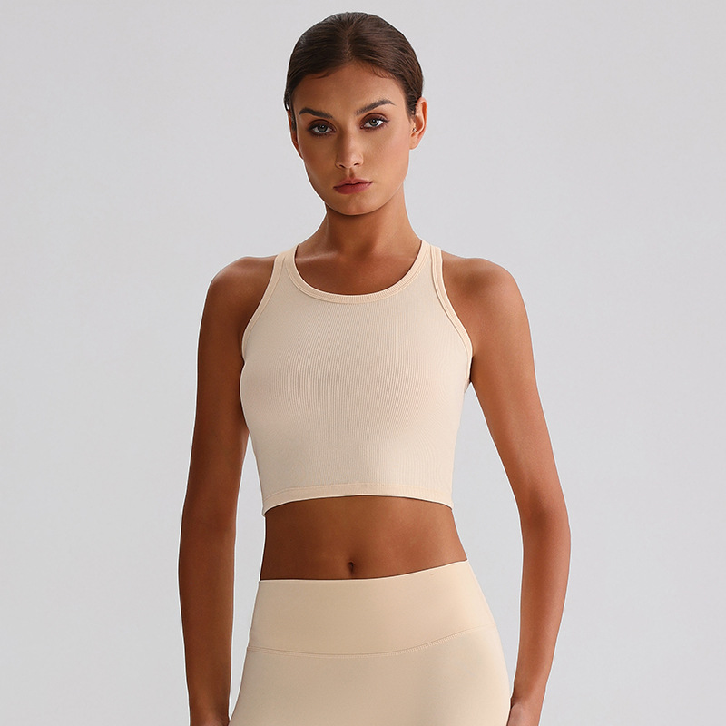 Ribbed I-shaped Pilates Yoga Fitness Sleeveless Vest SKL-LQ7002