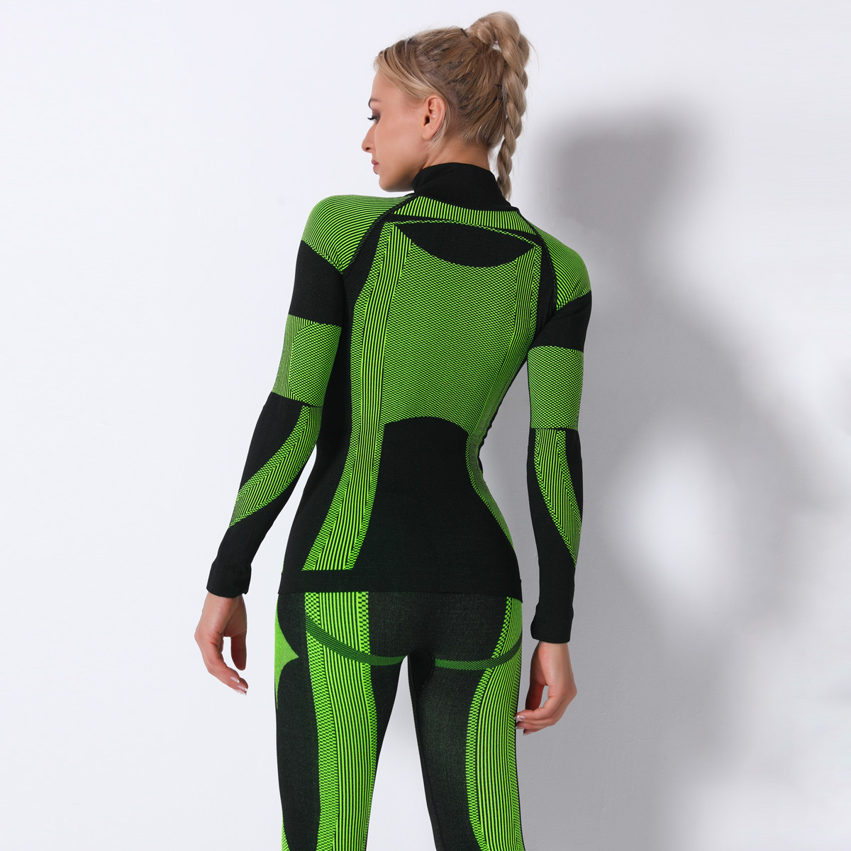 High-neck Long-sleeved Slimming Yoga Fitness Clothes 9185