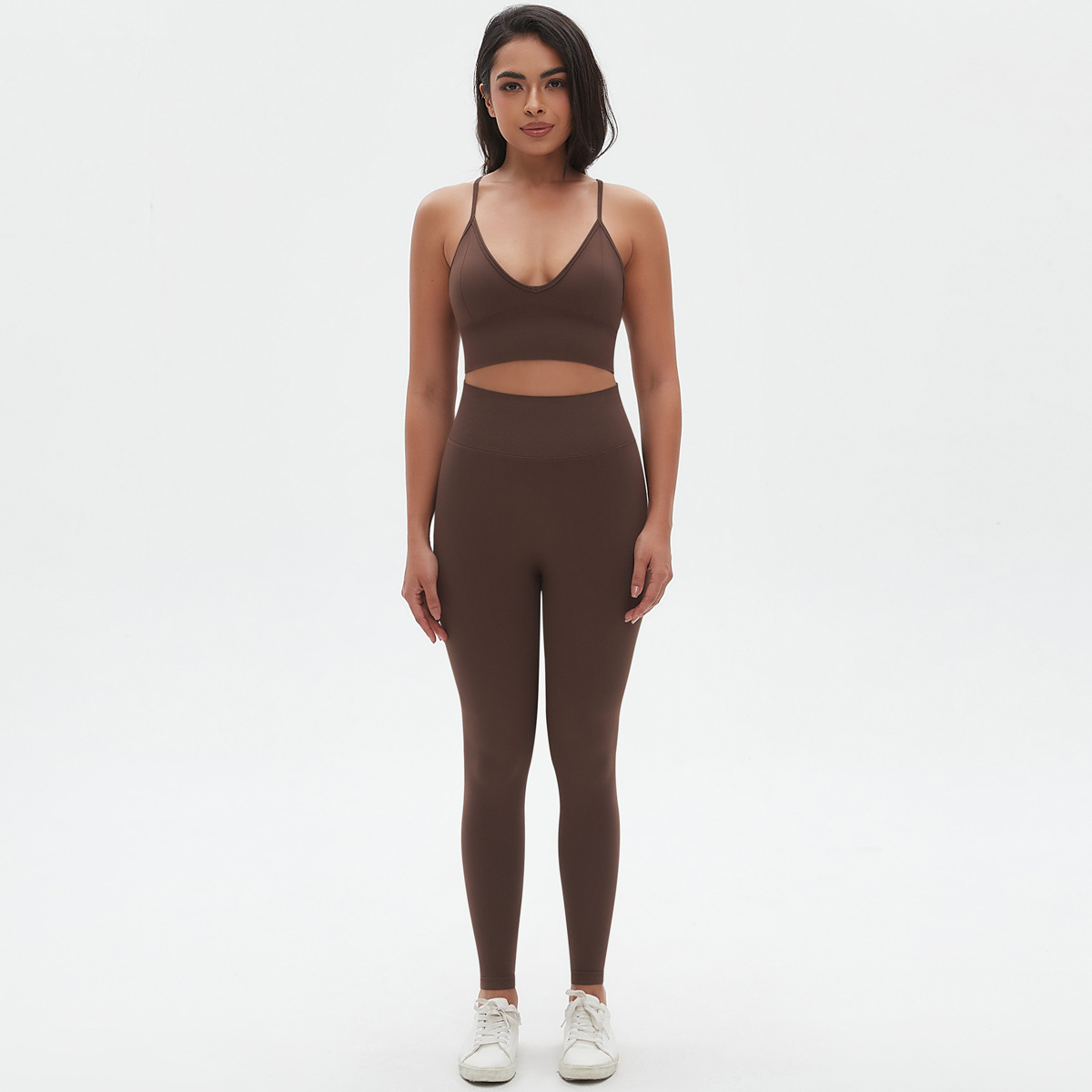  High-Waisted Hip-Lifting Tight Pants Bra Fitness Set 6666
