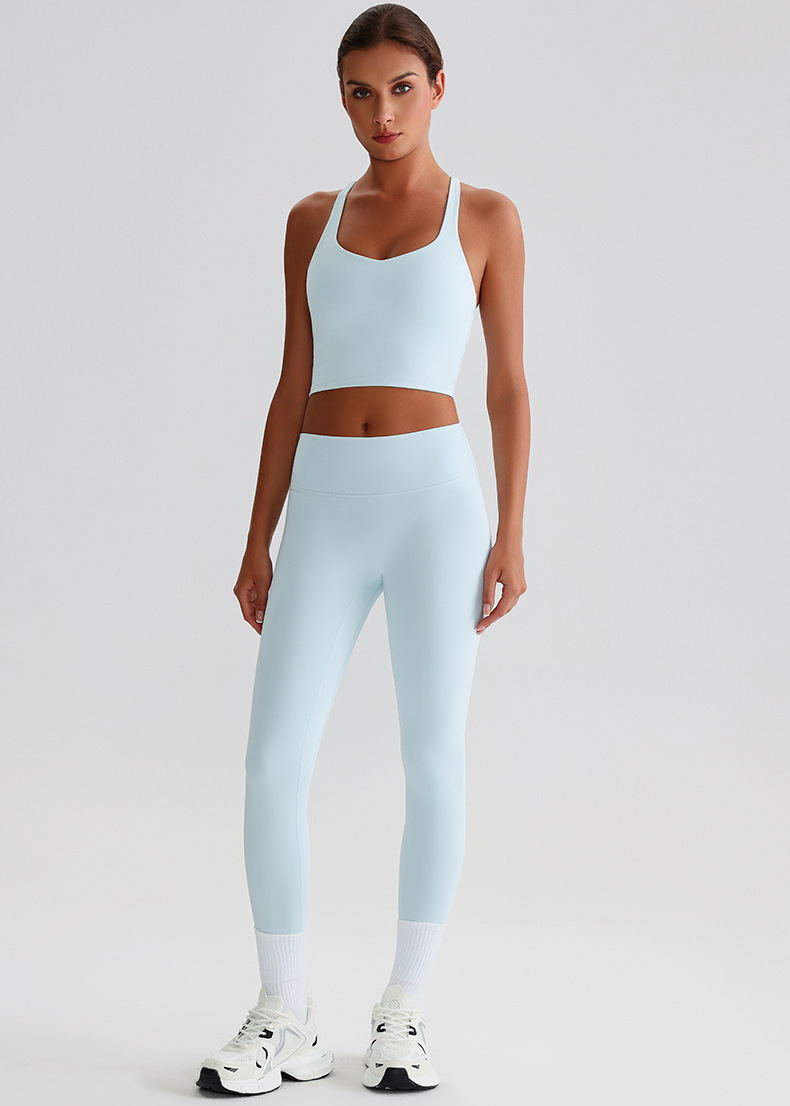  Cross Sports Bra Fitness Wear Running Leggings Yoga Pants Yoga Set SKL-LQ0121