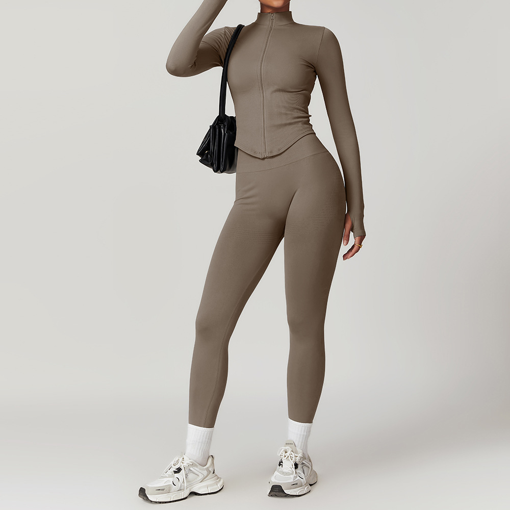  Seamless Leggings and Coat Yoga Set 7725