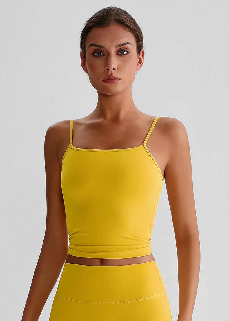 Beautiful Back Strappy Vest With Breast Pads  Yoga Bra SKL-LQ8032
