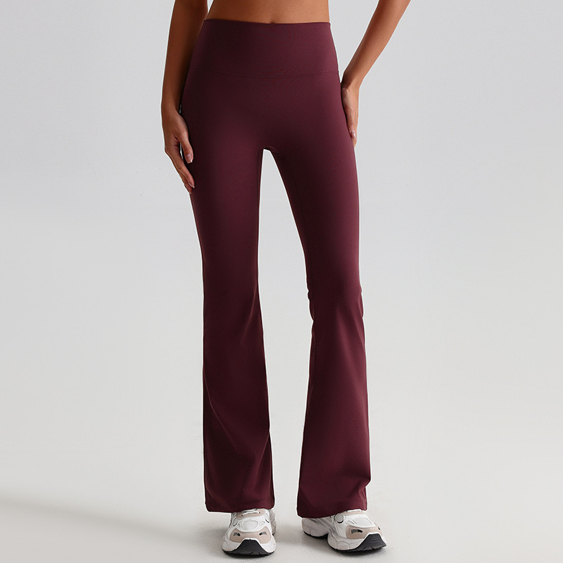 Wide-leg Flared Leggings Tight Nude Hip-lifting Yoga Pants SKL-LQ2189