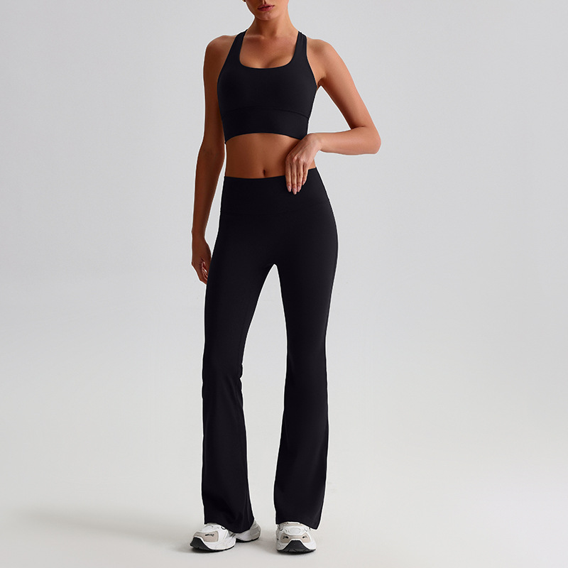  Fitness Wide-Leg Pants Outdoor Running Sports War Set For Women SKL-LQ8997