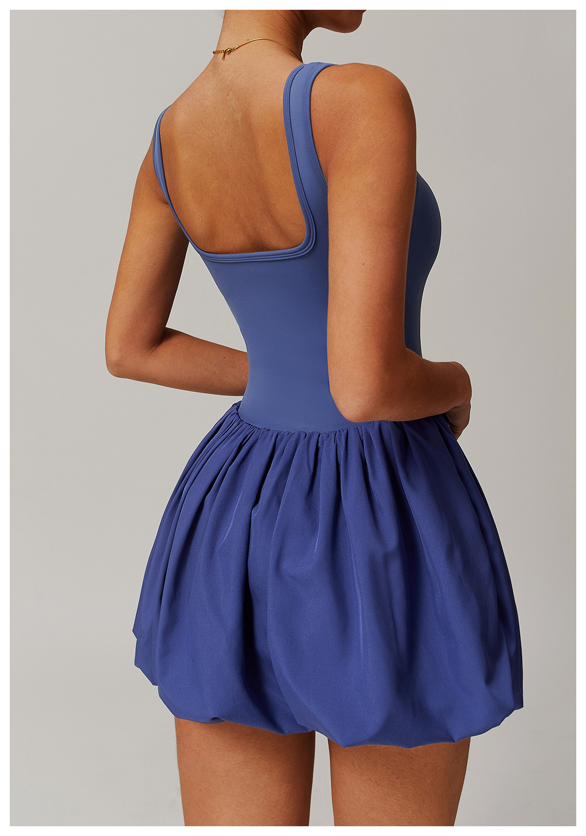 Fake Two-Piece Sports Jumpsuit Dress 4001