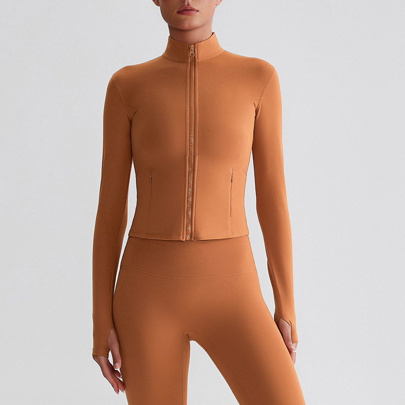 Zipper Outdoor Running  Sports Yoga Jacket Long-sleeved Coat SKL-LQ8018