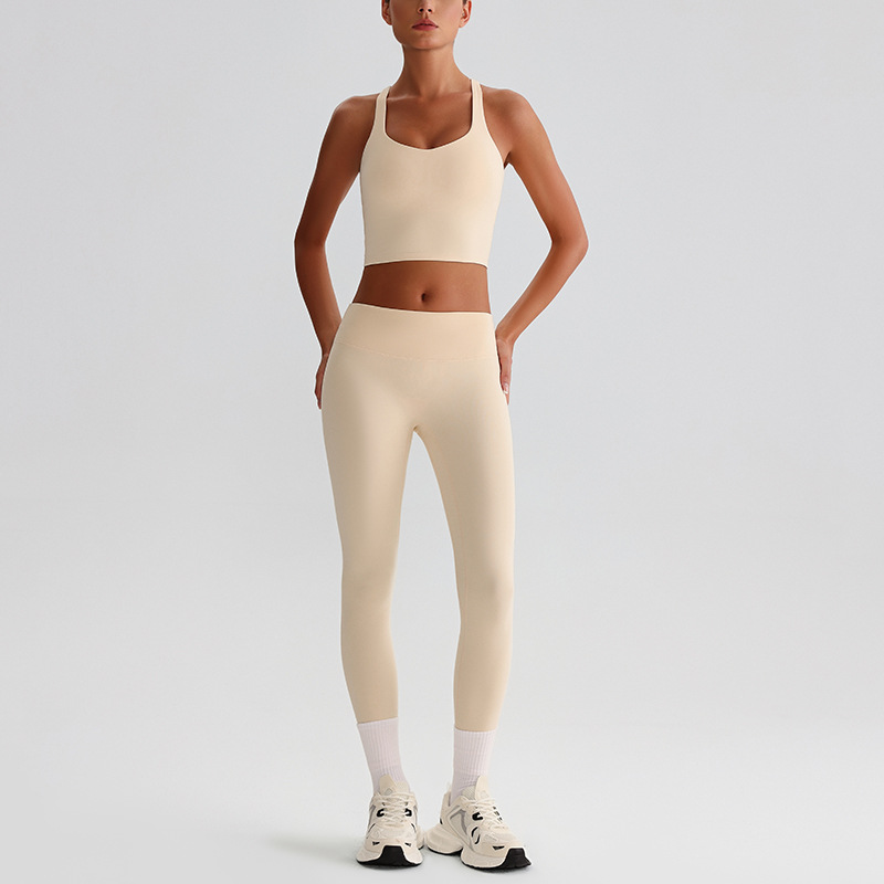  Cross Sports Bra Fitness Wear Running Leggings Yoga Pants Yoga Set SKL-LQ0121
