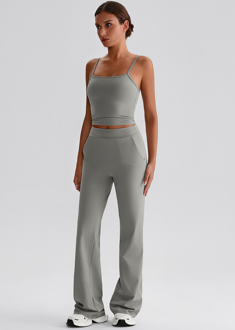 Side-pocket Leggings Flared Wide-leg Sports Yoga Pants SKL-LQ8027