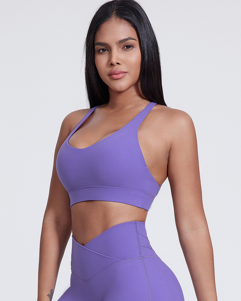 Women's Nude Cross-shaped Beautiful Back Sports Underwear Bra SKL-LQ5016