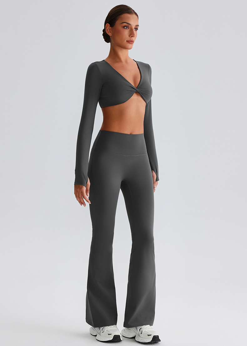 Yoga Pants for women High-waisted Hip-lifting Slightly Flared Leggings SKL-LQ8006