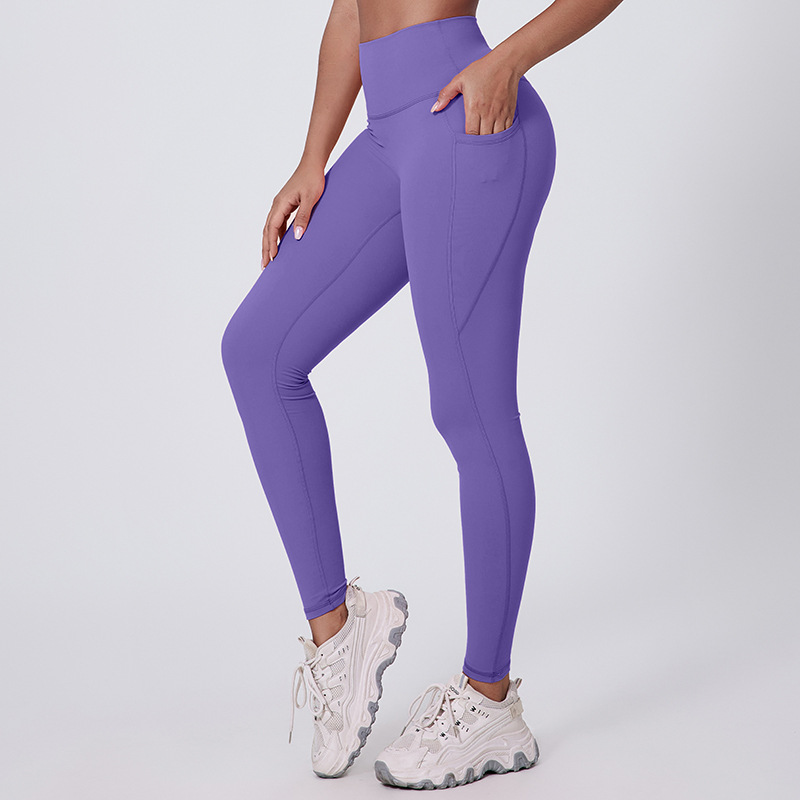Tight-fitting Yoga Pants Without Embarrassing Lines With Pocket  High-waisted Fitness Leggings SKL-LQ5029
