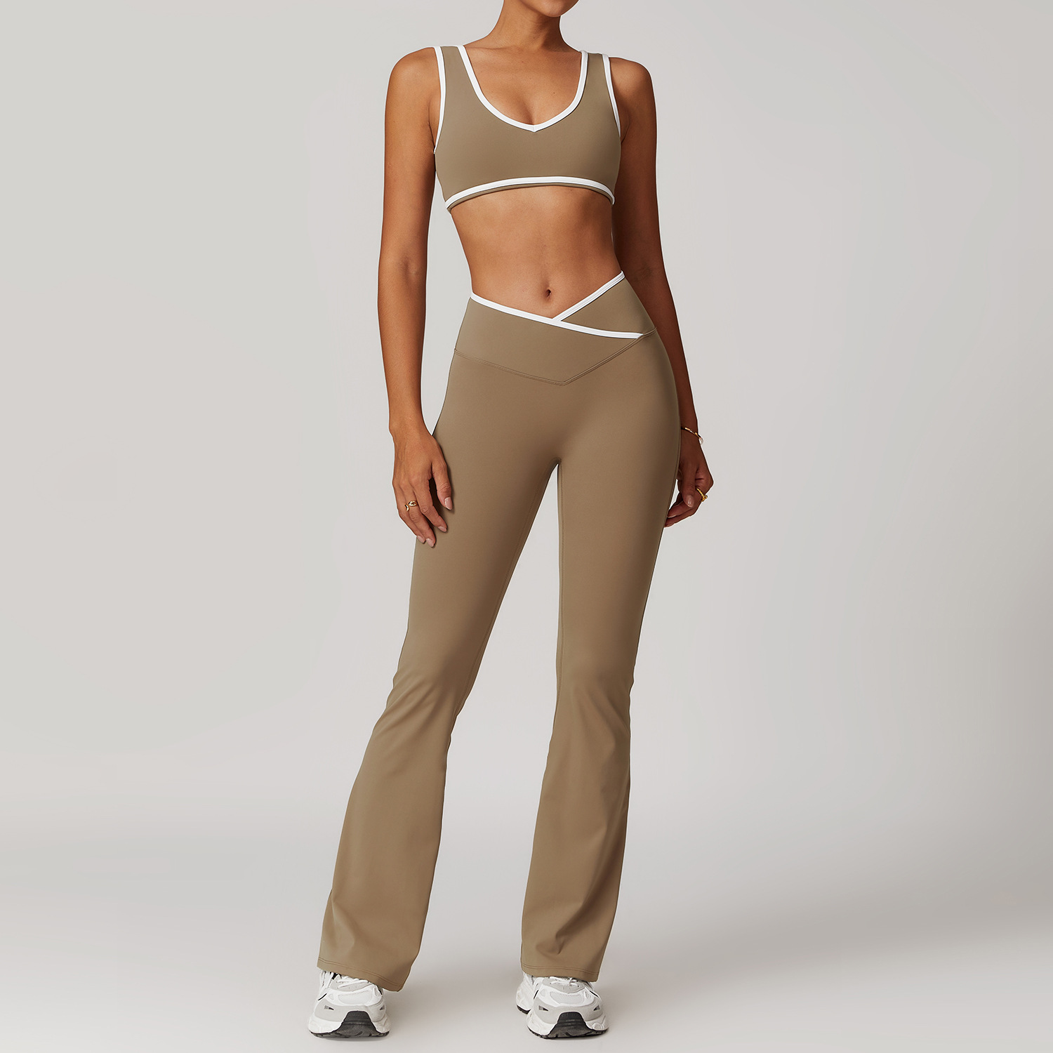 Crossed High-Waist Sports Bra Set 8843